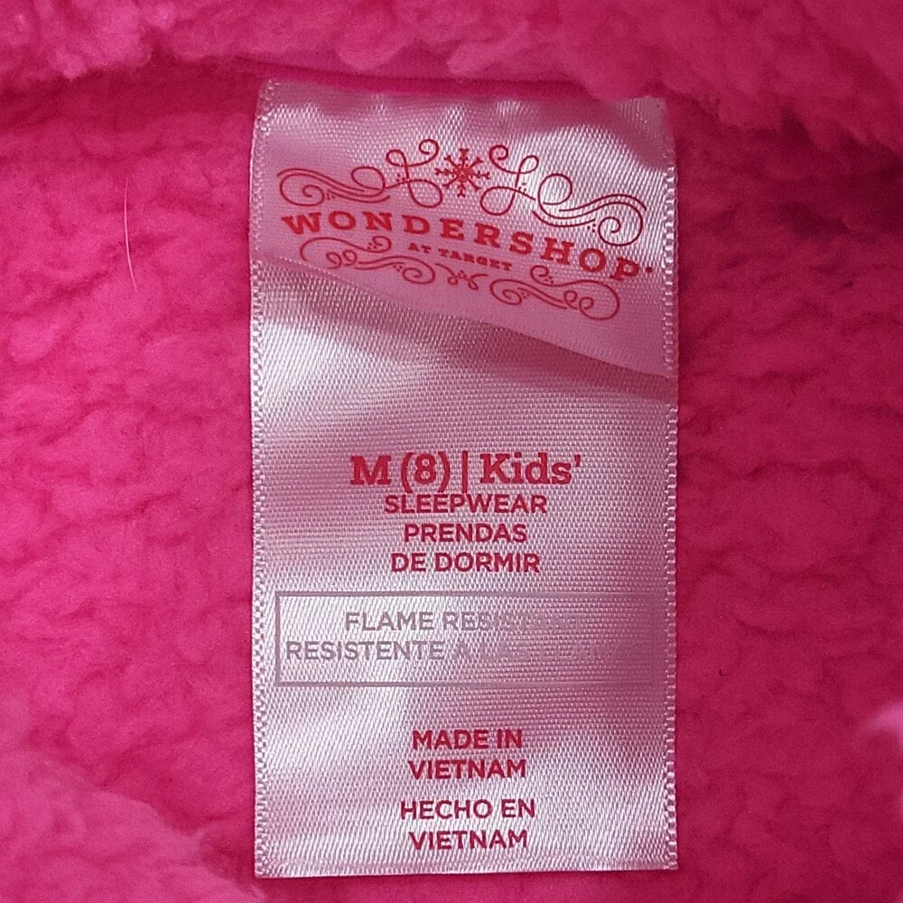 Kids Half Zip Up Pajama Pullover Sweatshirt - Wondershop Pink Size Medium 8
